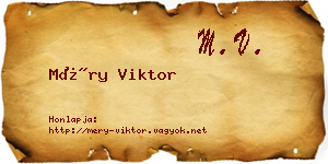 Méry Viktor névjegykártya